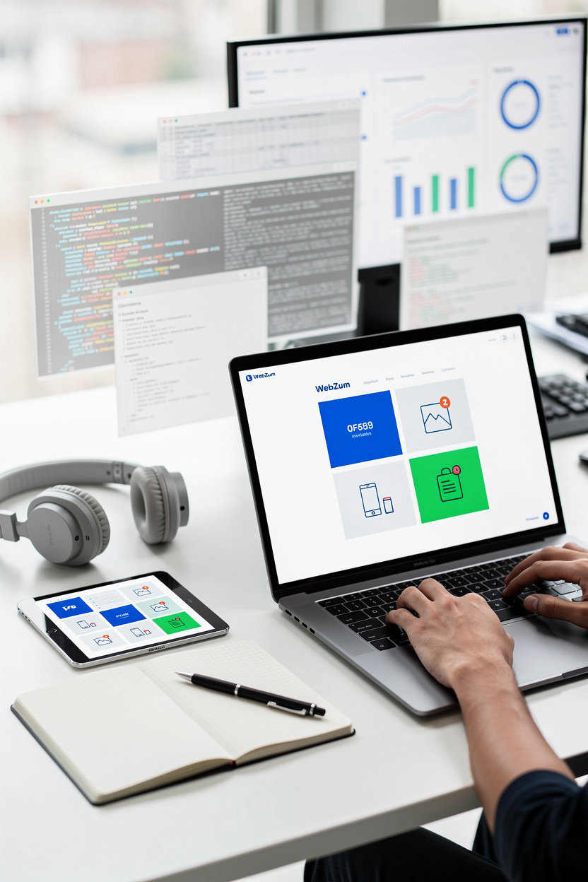 WebZum engineer portfolio builder showcasing custom domain and professional branding for developers