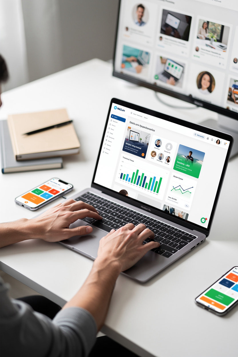 WebZum freelancer portfolio showcasing client case studies and professional branding for attracting high-value clients